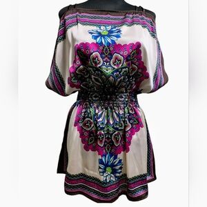 Women's Silky Floral Mandala Printed Blouse‎